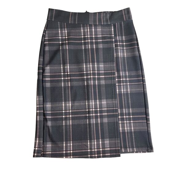 Lily By Firmiana Dark Academia Plaid Wrap Pencil Patchwork Skirt Size‎ Small - Picture 1 of 10